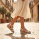 9. Women's comfortable beige espadrille sandals Rieker 619B2-60