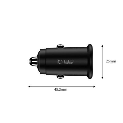 3. Tech-Protect CC02 35W Car Charger 2-Port USB-C / USB-A - Black