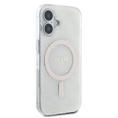 4. Guess IML 4G Background MagSafe Case for iPhone 16 Plus - White