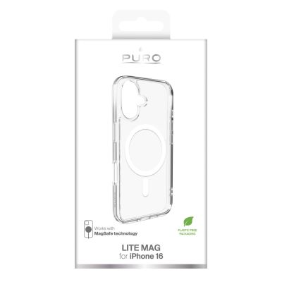 2. Puro Lite Mag MagSafe Silicone Case for iPhone 16 - Transparent