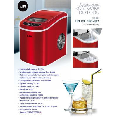 9. LIN ICE PRO-R12 red ice maker