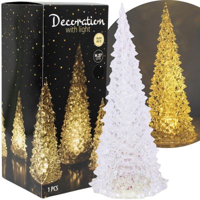13. DECORATIVE CHRISTMAS TREE TRANSPARENT LED WARM WHITE 27CM