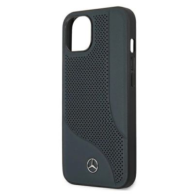 6. Mercedes Leather Perforated Area Case for iPhone 13 mini - Navy Blue