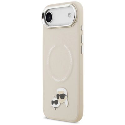 2. Karl Lagerfeld Karl & Choupette Pins MagSafe Case for iPhone Air - Beige