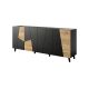 3. ETNA chest of drawers 200x42x82 black matt + craft oak
