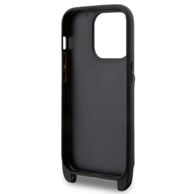 6. Karl Lagerfeld Crossbody Saffiano Karl & Choupette Case for iPhone 14 Pro - Black