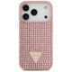 3. Guess Rhinestone Triangle Logo iPhone 17 Pro Case - Pink