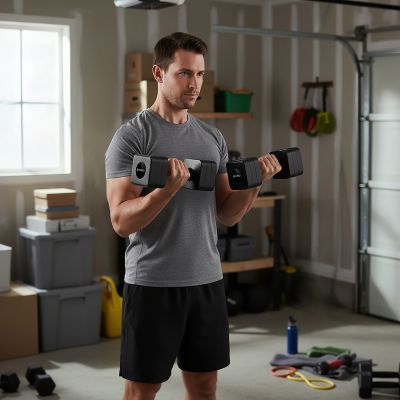 2. HL02 ADJUSTABLE DUMBS BLACK 2 x 5 KG HMS