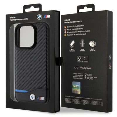 8. BMW Leather Carbon case for iPhone 15 Pro - black