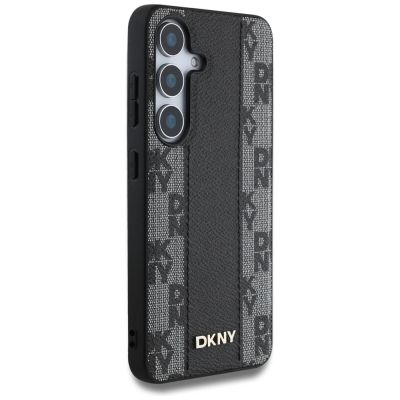 4. DKNY Leather Checkered Pattern MagSafe Case for Samsung Galaxy S25 Black