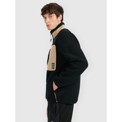 6. Men's regular-fit sherpa fleece with stand-up collar 4F 4FRAW25TFLEM456-20S