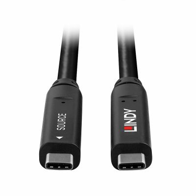 5. Lindy 43398 USB Cable USB 3.2 Gen 1 (3.1 Gen 1) 10m USB C 5 Gbit/s 60W Black