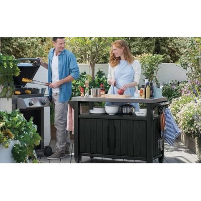 8. Curver Keter UNITY XL 183 L graphite grill table