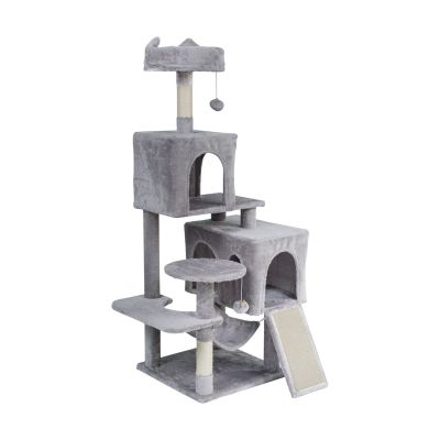 Cat scratching post 45x45x137 cm, gray, REBEL ANIMALS