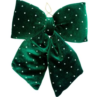 11. GREEN DECORATIVE BOW 20x23 CM MICA