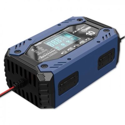 23. QOLTEC STD AGM GEL LIFEPO4 BATTERY CHARGER | RECTIFIER WITH REPAIR FUNCTION | 12-24V | 10A | LCD | 9-STEP CHARGING