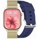 GRAVITY GT15-11 Women's Smartwatch Navy Blue Silicone Strap + Gold Bracelet