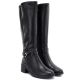 4. Women's leather boots with heels, insulated, black, Sergio Leone KZ-13-S