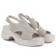 3. Women's beige leather platform sandals S.Barski 7005