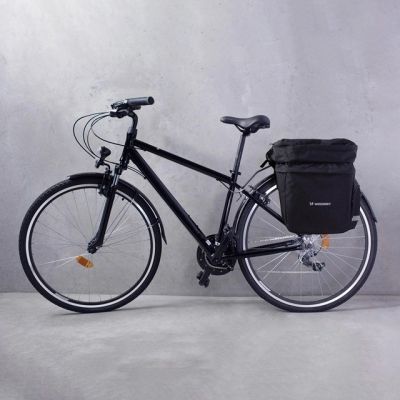 3. Wozinsky 60L spacious bike rack bag (rain cover included) black (WBB13BK)