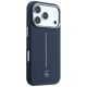 4. Mercedes Leather Semi Wrap Iconic Line MagSafe Case for iPhone 17 Pro Max - Navy Blue