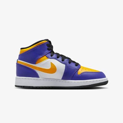 Air Jordan LA Lakers 1 MID (GS) shoes - DQ8423-517
