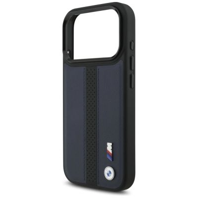 6. BMW M Perforated Stripe Logo MagSafe Case for iPhone 17 Pro - Navy Blue