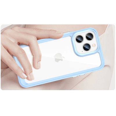 4. Outer Space Case iPhone 14 Pro Max hard case with a gel frame blue