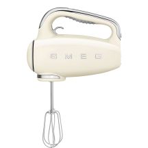 Smeg HMF01CREU hand mixer in cream with a retro 1950s style.