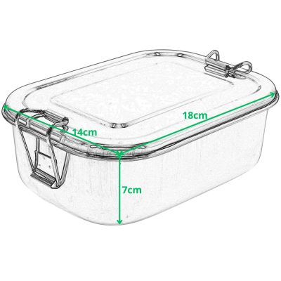 7. REDCLIFFS Stainless Steel Lunchbox Mess Tin 18 x 14 cm