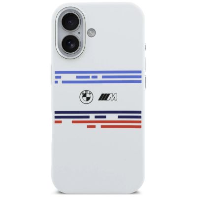 3. BMW M Silicon Horizontal Line MagSafe Case for iPhone 17 - White