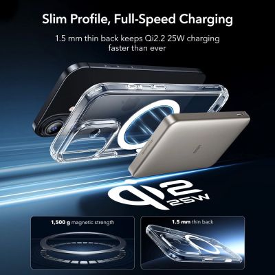 6. ESR Classic Hybrid MagSafe + Tempered Glass Set for iPhone 17 - Clear