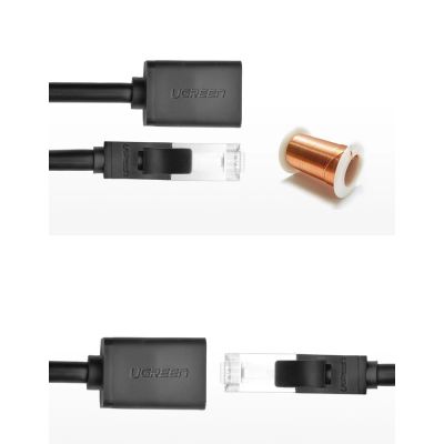 7. Ugreen NW112 11282 Network Ethernet Cable RJ45 (Female) - RJ45 (Male) F/UTP Cat. 6 1 Gbps 3m - black