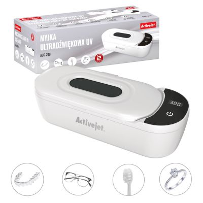 22. Activejet AUC-200 ultrasonic UV cleaner for dentures, glasses and jewelry, white.