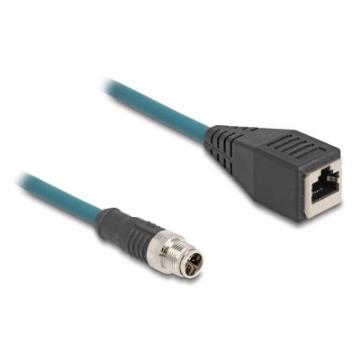2. DeLOCK M12 X-coded 8-pin male to RJ45 female adapter cable 50cm long