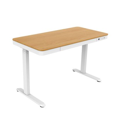 Tuckano Electric Height Adjustable Desk ET119W-C White/Oak. Desk top dimensions 120 x 60cm.