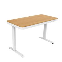 Tuckano Electric Height Adjustable Desk ET119W-C White/Oak. Desk top dimensions 120 x 60cm.