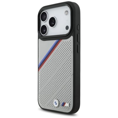 2. BMW M Tricolor Metal Logo MagSafe Case for iPhone 17 Pro - Gray