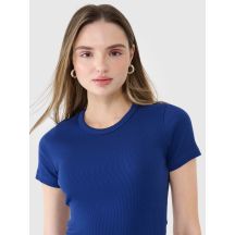 Women's slim ribbed t-shirt 4F 4FWSS25TTSHF1968-30S