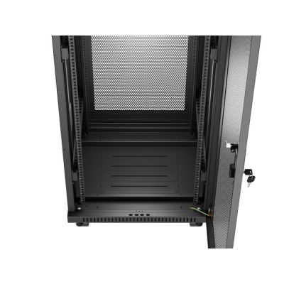9. Floor-standing installation rack cabinet 19" 37U 600X600 black perforated door LCD LANBERG (flat pack)