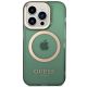 3. Guess GUHMP14LHTCMA iPhone 14 Pro 6.1" green/khaki hard case Gold Outline Translucent MagSafe