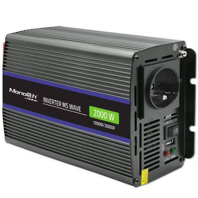 4. Qoltec Monolith 2000 MS Wave Voltage Converter | 12V to 230V | 1000/2000W | USB