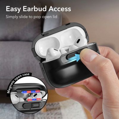 4. ESR Pulse Halolock Case with MagSafe for Apple AirPods Pro 1/2 - Black