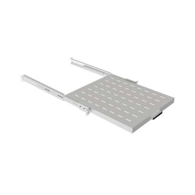 8. LANBERG SLIDING SHELF FOR 19" RACK CABINETS 500 MM GREY (1U/445 X 500 MM, LOAD CAPACITY UP TO 35 KG, 4-POINT MOUNTING)