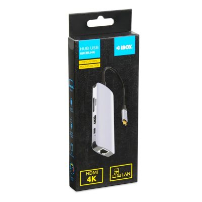 8. IBOX HUB USB IUH3RJ4K USB3.2 LAN HDMI 4K PD100W
