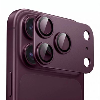 3. Tech-Protect Camfull Fit+ Tempered Glass Camera Screen Protector for iPhone 18 Pro - Burgundy