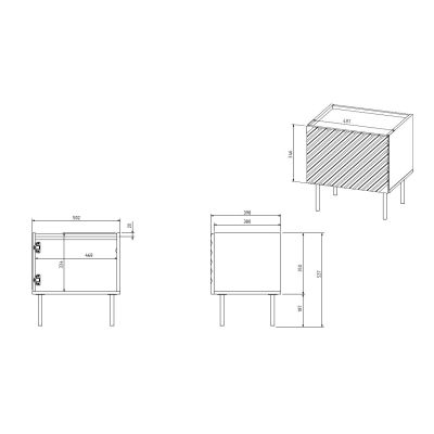 4. ONDA bedside table 2 pcs. 50x40xH54 green