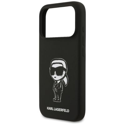 6. Karl Lagerfeld Silicone Karl Sketch & Logo MagSafe Case for iPhone 17 Pro - Black