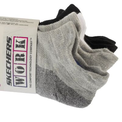3. Skechers 3pk Work Lowcut Womens Socks S119052-GRBK Gray One size