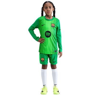 4. Nike FC Barcelona 2025/26 Stadium Goalkeeper Kids' Shorts Green HQ0475 310